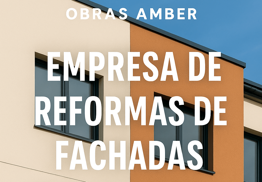 Fachada moderna de edificio renovado por Obras Amber, empresa especializada en reformas de fachadas.